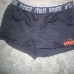 Pink brand women shorts size small gray with baseball team giants logo